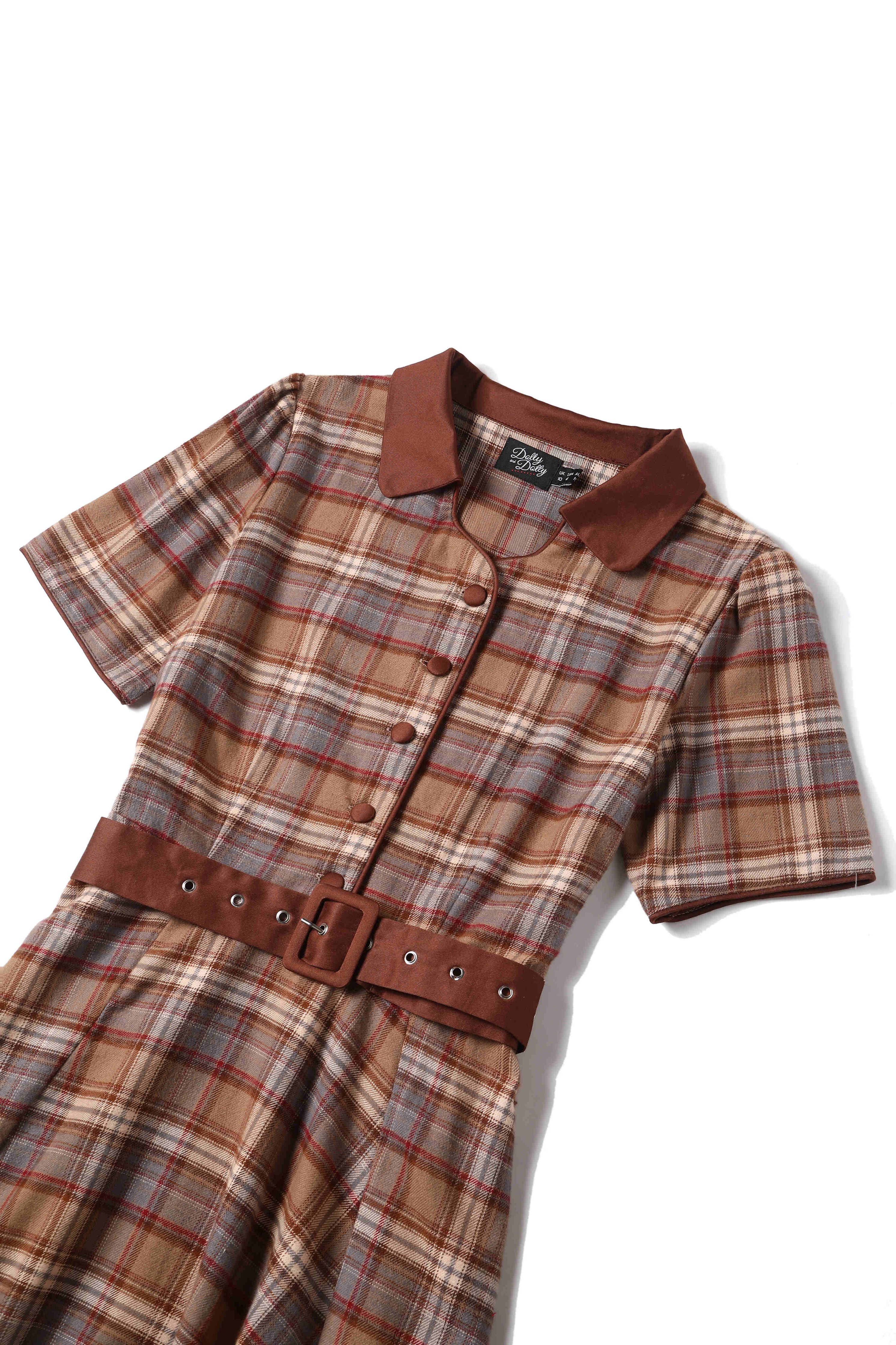 Tartan Hemdkleid - Penelope braun/kariert - Dotty&Dan